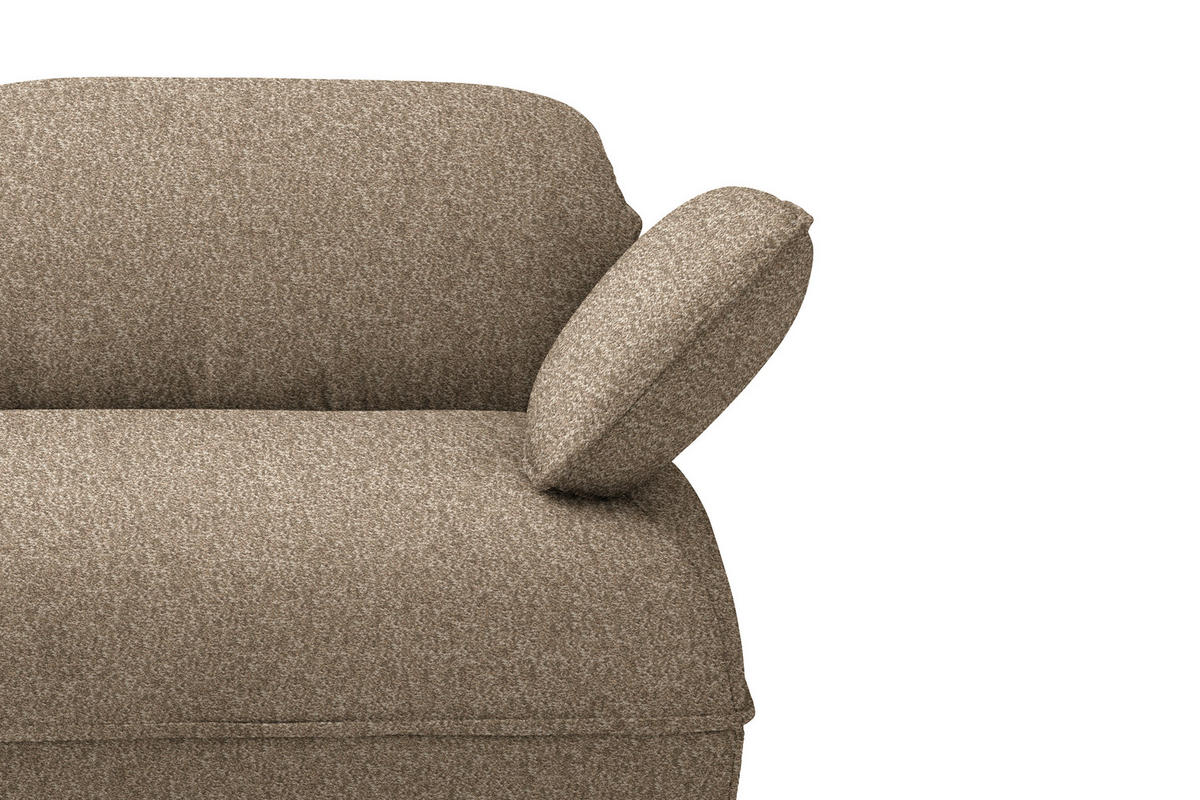 ECKSOFA  in Chenille Beigebraun  154/343 cm  - Beigebraun/Schwarz, Design, Kunststoff/Textil (154/343cm) - Koinor