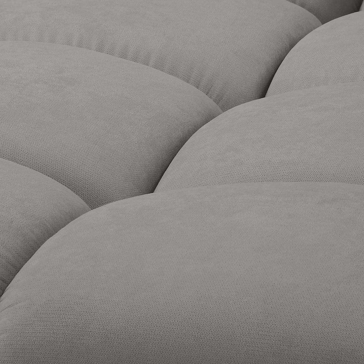ECKSOFA in Mikrofaser Grau  - Silberfarben/Grau, Design, Textil/Metall (256/175cm) - Livetastic