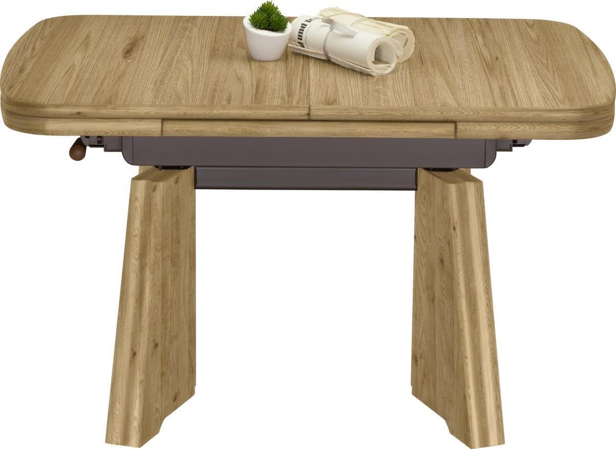 COUCHTISCH in Metall, Holzwerkstoff 90-131/65/56-75 cm  - Eichefarben, Konventionell, Holzwerkstoff/Metall (90-131/65/56-75cm) - Venda