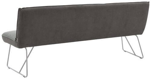 SITZBANK 168/89/68 cm  in Grau, Edelstahlfarben  - Edelstahlfarben/Grau, Design, Textil/Metall (168/89/68cm) - Dieter Knoll