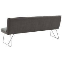 SITZBANK 168/89/68 cm  in Grau, Edelstahlfarben  - Edelstahlfarben/Grau, Design, Textil/Metall (168/89/68cm) - Dieter Knoll