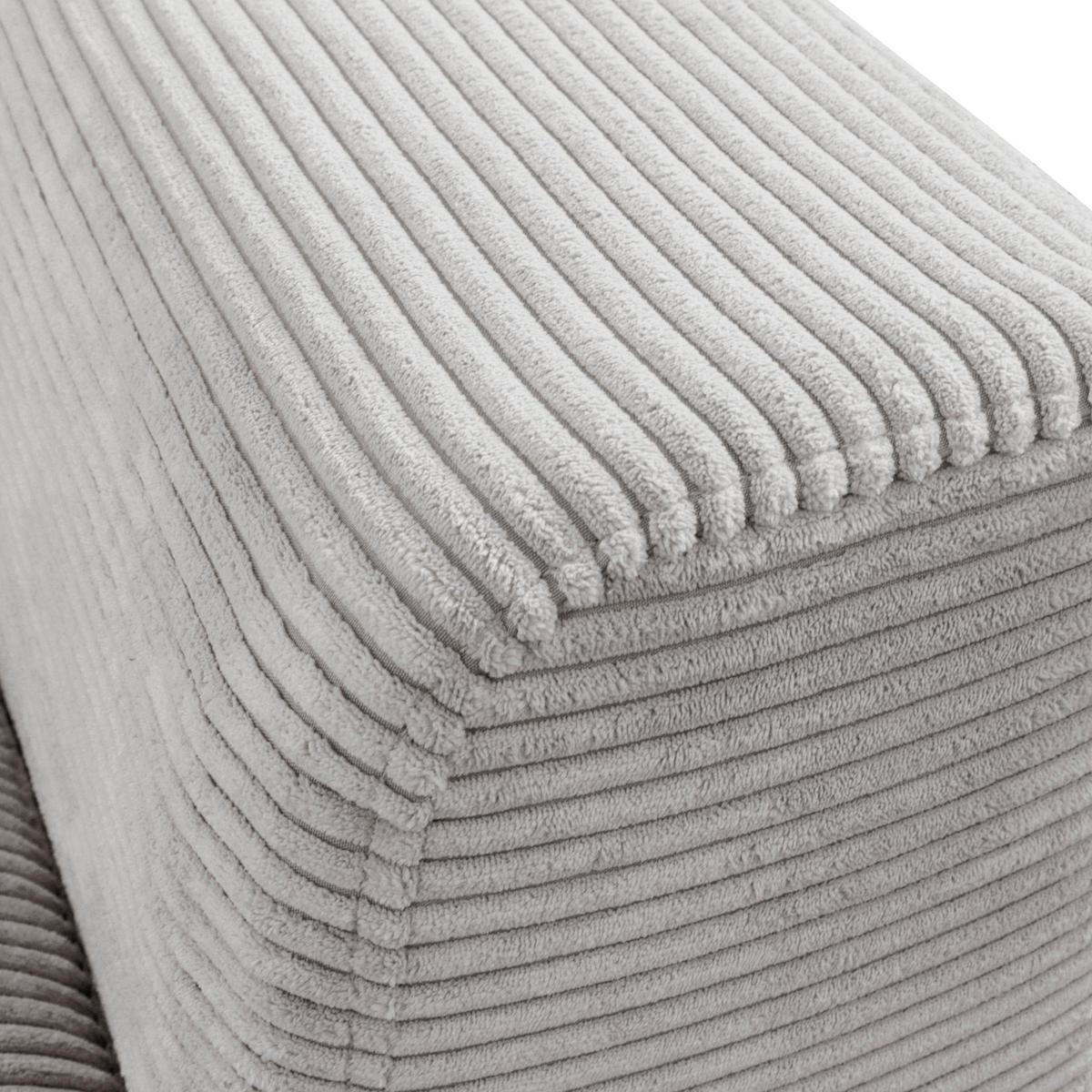 ECKSOFA in Cord Hellgrau  - Hellgrau/Schwarz, Design, Textil/Metall (172/313cm) - Livetastic