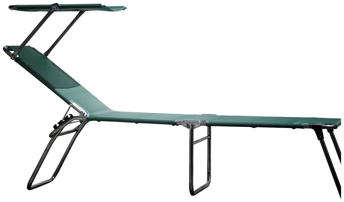 DREIBEINLIEGE 58/42/190 cm  - Alufarben/Grün, Design, Textil/Metall (58/42/190cm) - FIAM