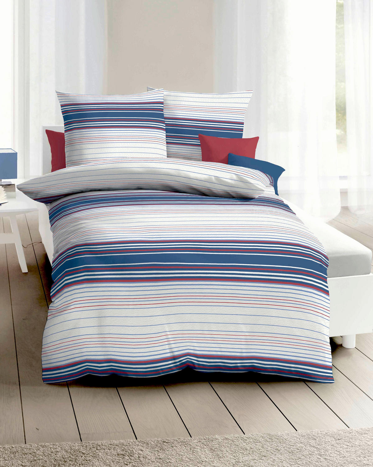 POSTELJNINA St. Tropez 140/200 cm mečkanka temno modra  - temno modra, Konvencionalno, tekstil (140/200cm) - Kaeppel