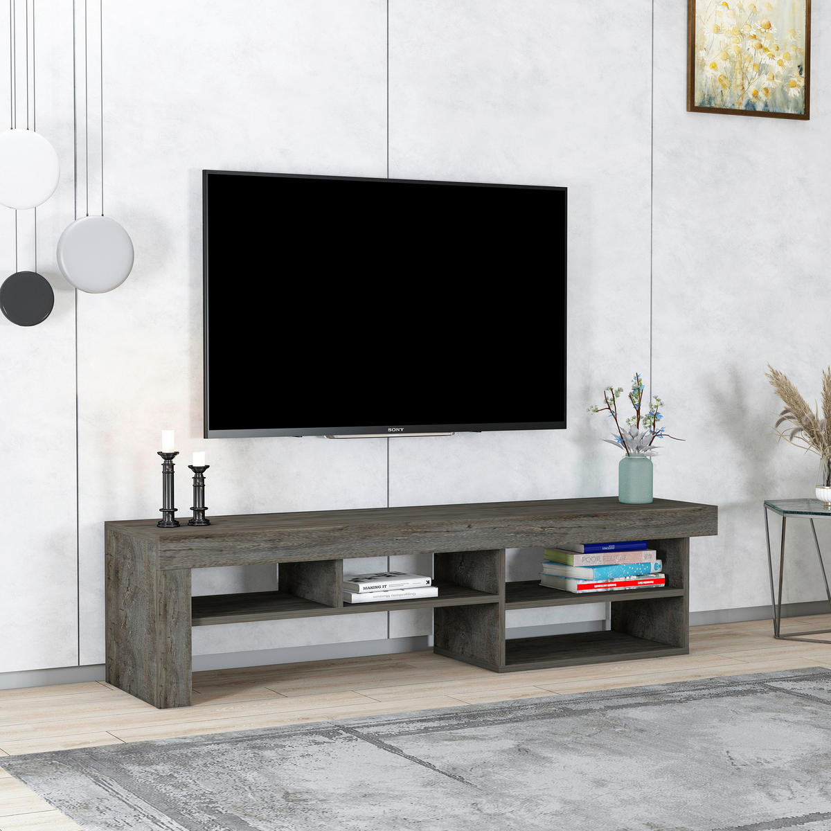LOWBOARD  in 160/40/38 cm  - Graphitfarben, Design, Holzwerkstoff (160/40/38cm) - MID.YOU