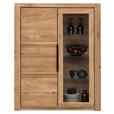 HIGHBOARD  108/141/40 cm  - Eichefarben/Schwarz, Natur, Glas/Holz (108/141/40cm) - Carryhome