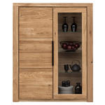HIGHBOARD  in 108/141/40 cm  - Eichefarben/Schwarz, Natur, Glas/Holz (108/141/40cm) - Carryhome