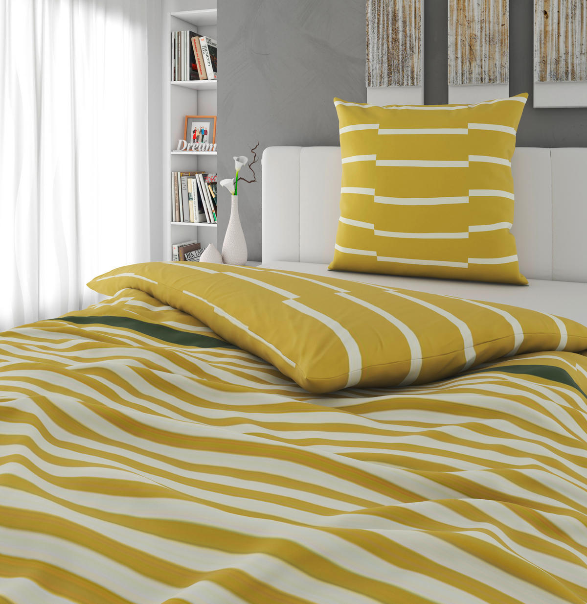 BETTWÄSCHE 155/220 cm  - Grün, Textil (155/220cm) - Bio:Vio