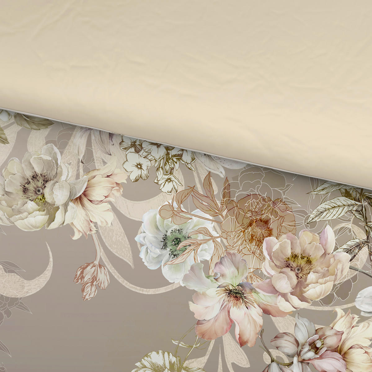 WENDEBETTWÄSCHE 2-teilig Satin 135/200 cm  - Naturfarben, Design, Textil (135/200cm) - Esposa