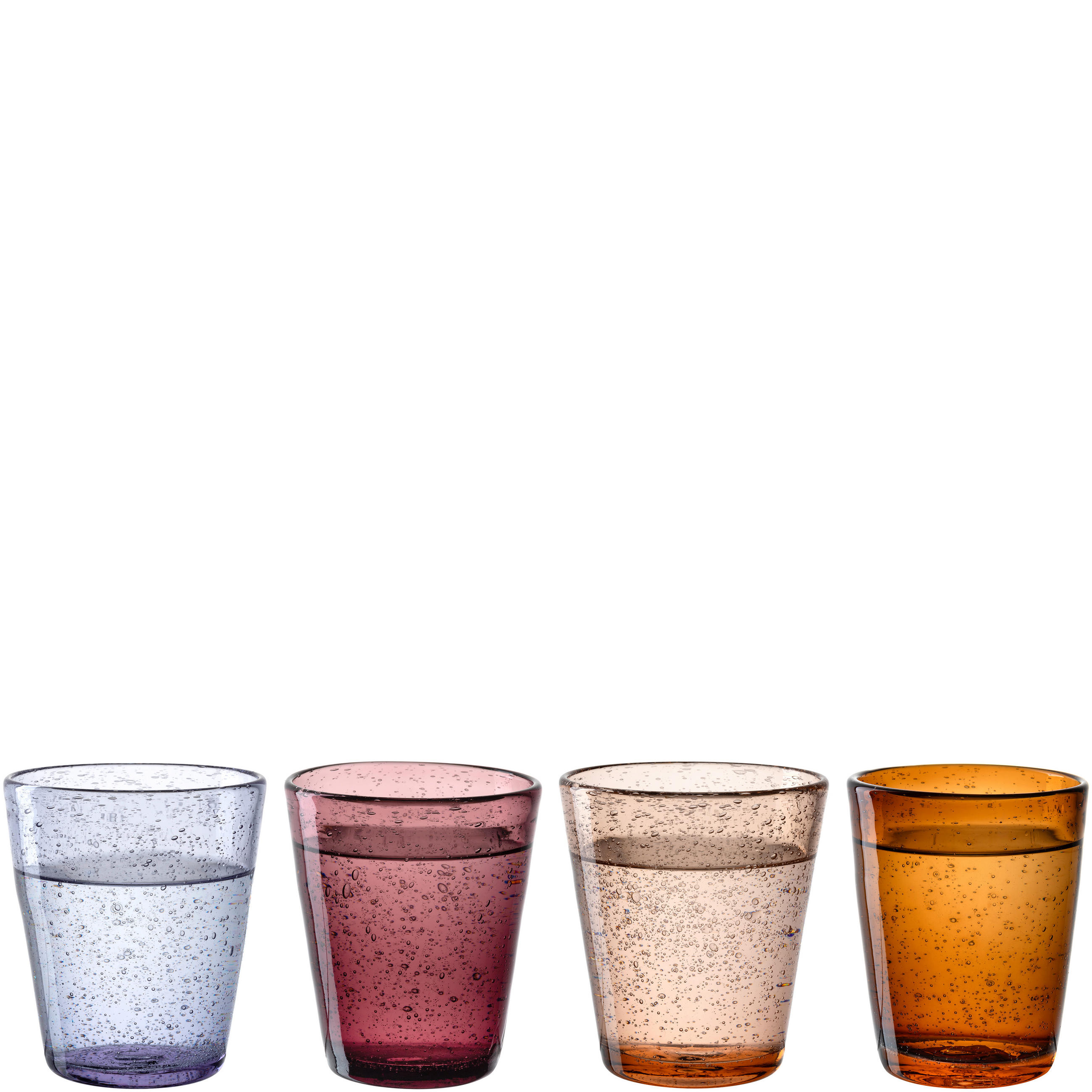 SET ČAŠA  4 dela   - lila/bordo, Dizajnerski, staklo (9/10/9cm) - Leonardo