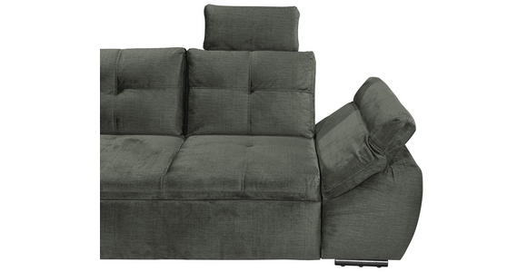 ECKSOFA in Mikrovelours Dunkelgrün - Dunkelgrün/Schwarz, KONVENTIONELL, Kunststoff/Textil (170/275cm) - Carryhome