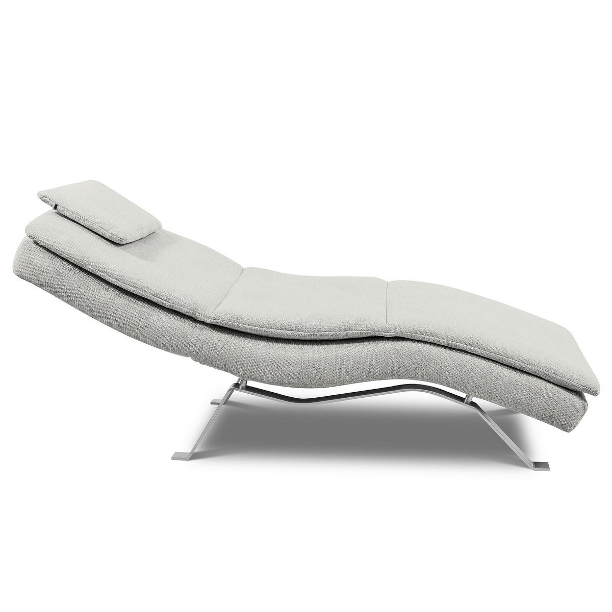 RELAXLIEGE in Chenille Grau  - Silberfarben/Grau, Design, Textil/Metall (65/95/171cm) - Celina Home