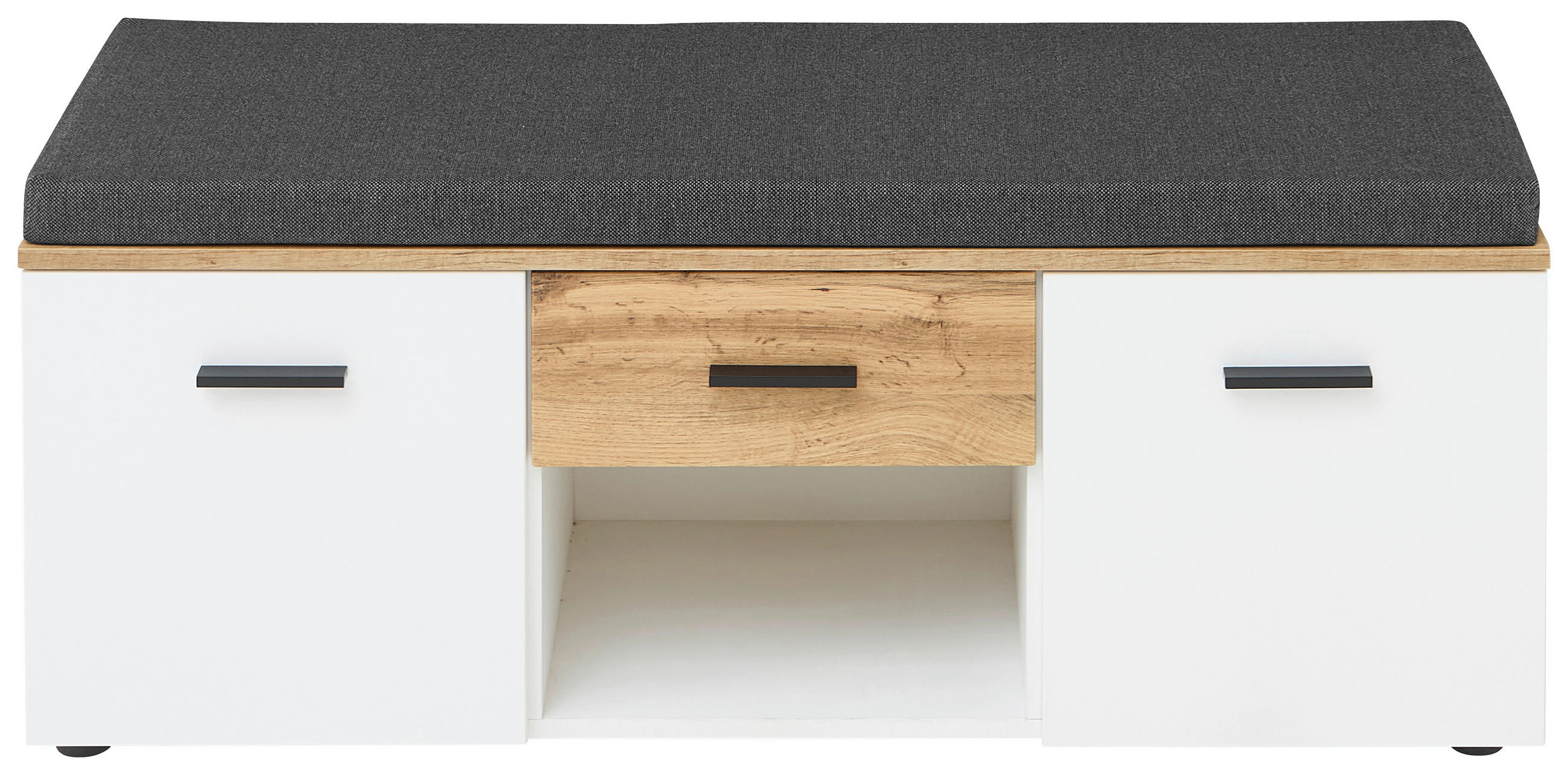 GARDEROBENBANK  in 120/47/38 cm  - Eichefarben/Anthrazit, Basics, Kunststoff/Textil (120/47/38cm) - Xora
