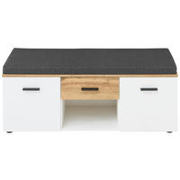 GARDEROBENBANK  in 120/47/38 cm  - Eichefarben/Anthrazit, Basics, Holzwerkstoff/Kunststoff (120/47/38cm) - Xora
