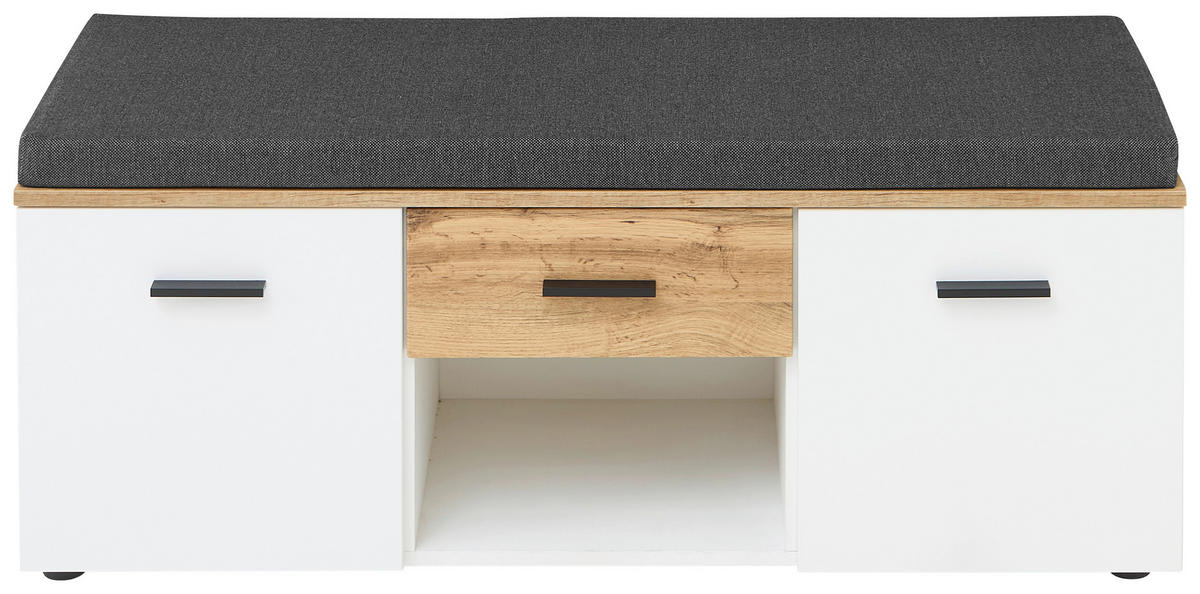 GARDEROBENBANK  in 120/47/38 cm  - Eichefarben/Anthrazit, Basics, Holzwerkstoff/Kunststoff (120/47/38cm) - Xora