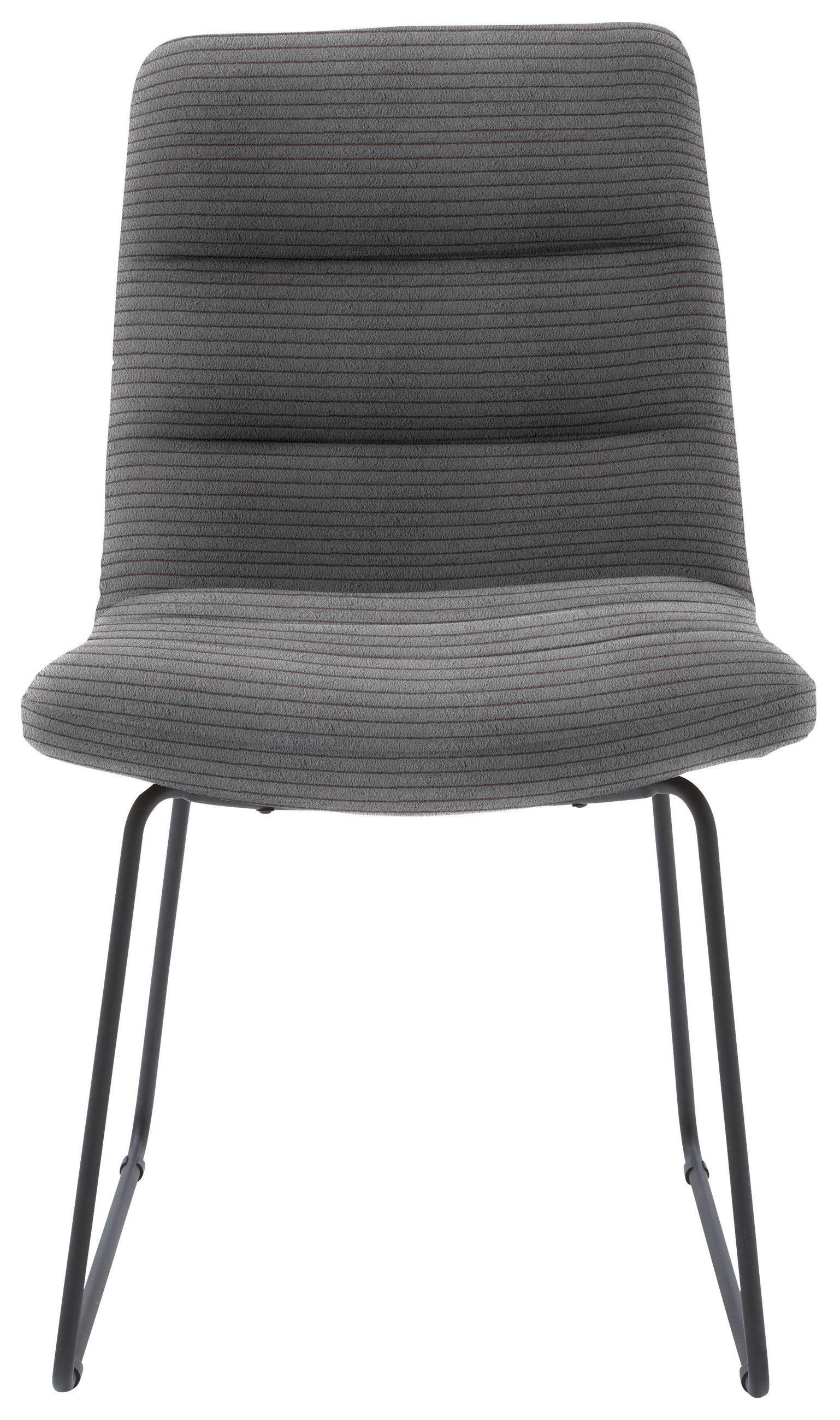 STUHL  in Cord Textil  - Dunkelgrau/Schwarz, Design, Textil/Metall (52/88/66cm) - Dieter Knoll