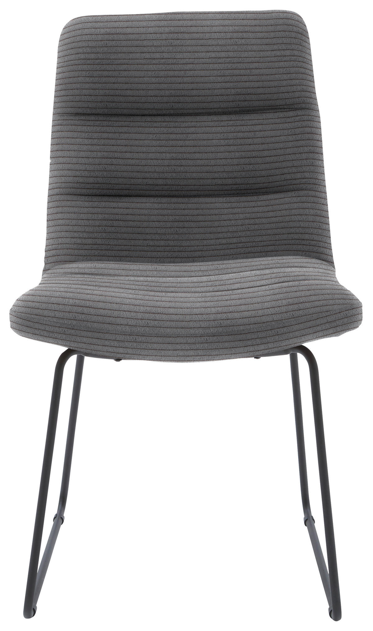 STUHL  in Cord Textil  - Dunkelgrau/Schwarz, Design, Textil/Metall (52/88/66cm) - Dieter Knoll