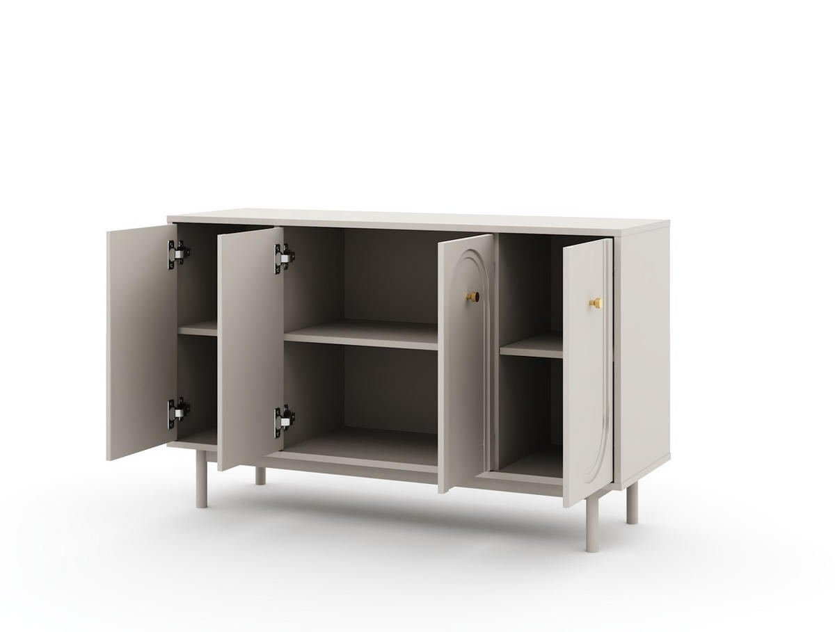 SIDEBOARD Majuro  in 154/82/39 cm  - Kaschmir/Goldfarben, LIFESTYLE, Holzwerkstoff/Metall (154/82/39cm) - MID.YOU