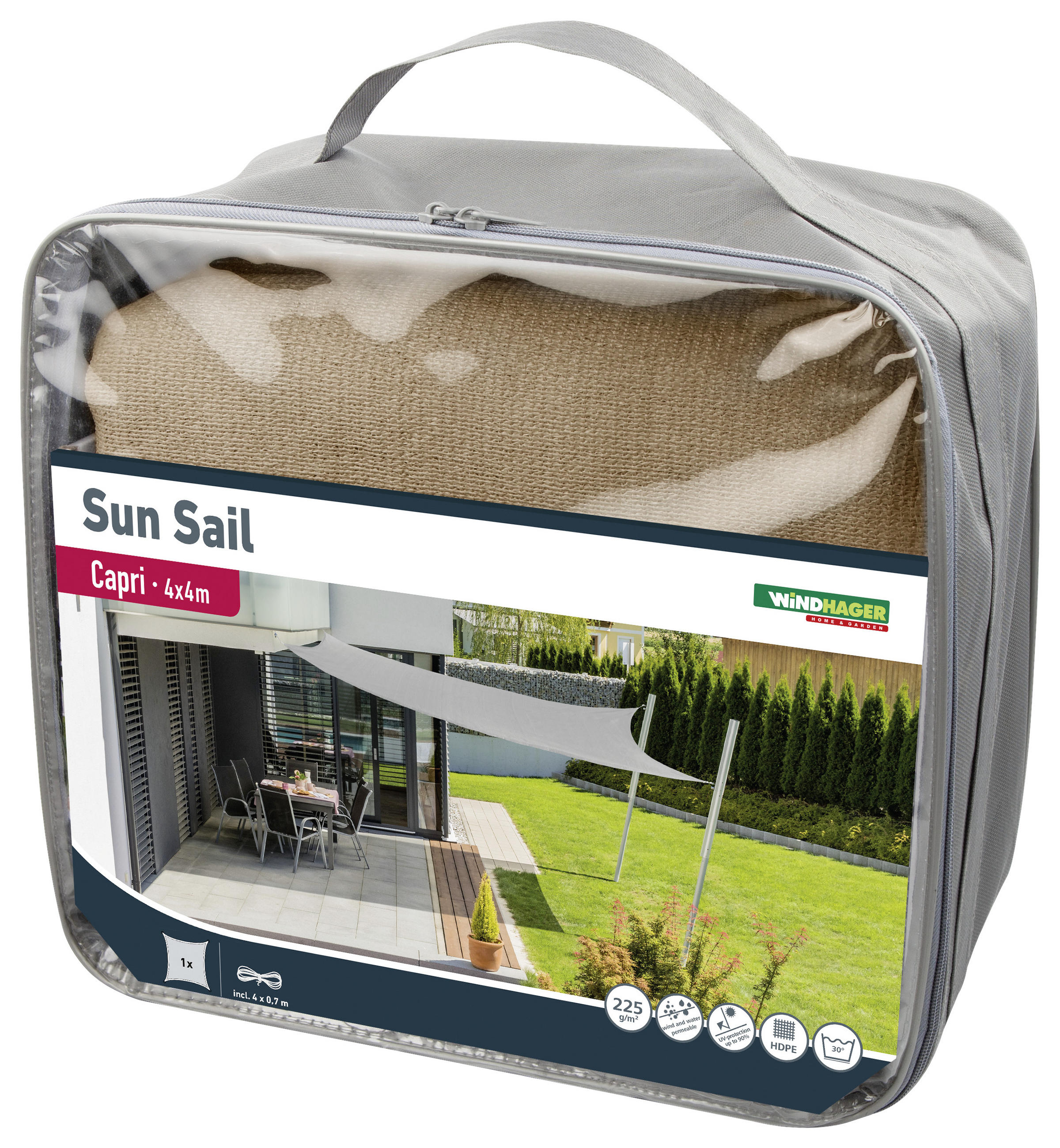 GARTENSONNENSEGEL  400/400 cm  - Beige, Basics (400/400cm)