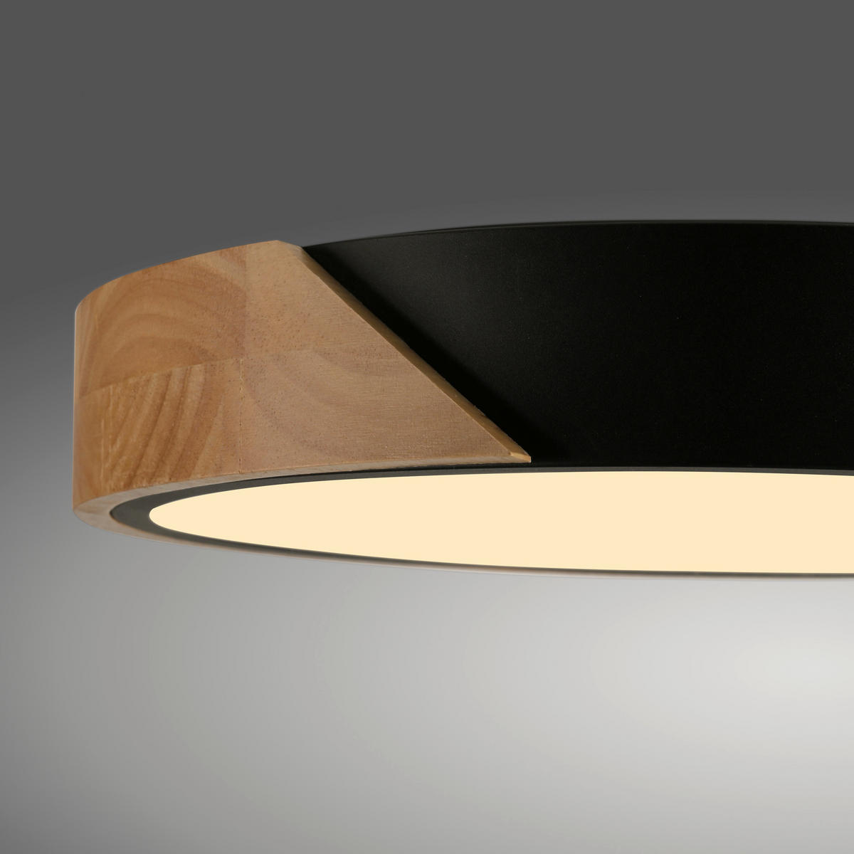 LED PLAFONJERA - crna, Dizajnerski, drvo/metal (32/32/5,5cm)