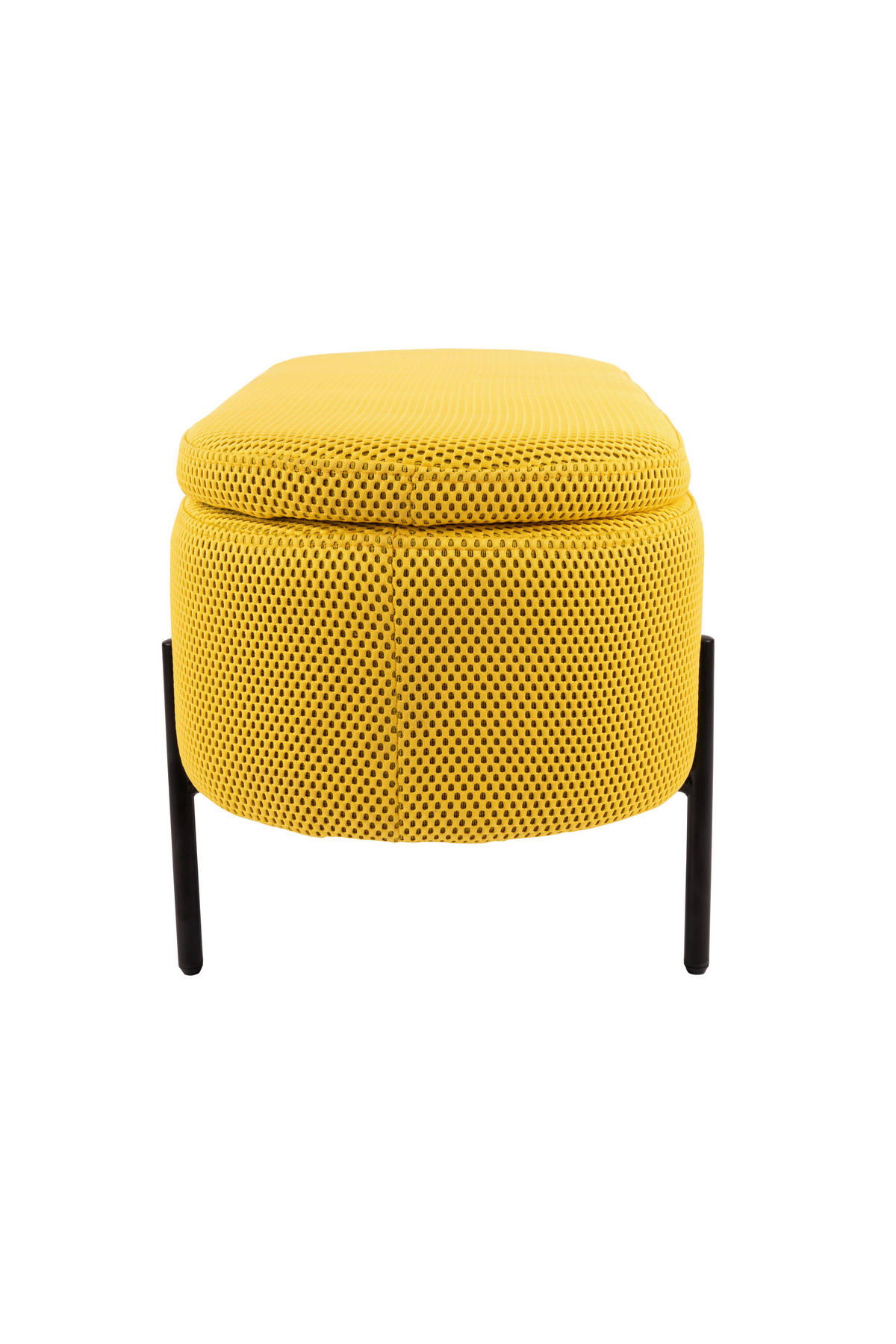 HOCKERBANK in Metall, Textil Gelb, Schwarz  - Gelb/Schwarz, Design, Textil/Metall (95/36/43cm)