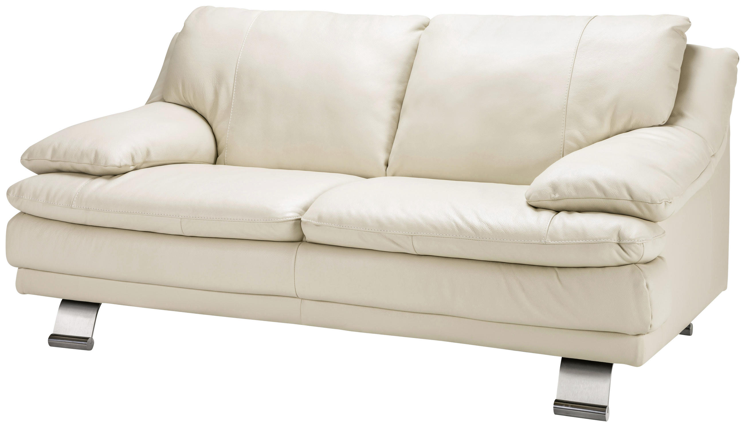 DVOSED 179/87/94 cm , bež  - boja aluminijuma/bež, Dizajnerski, koža/metal (179/87/94cm) - Celina Home