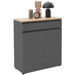 KOMMODE  in 90/102/41 cm  - Eichefarben/Silberfarben, Design, Holz/Holzwerkstoff (90/102/41cm) - Dieter Knoll