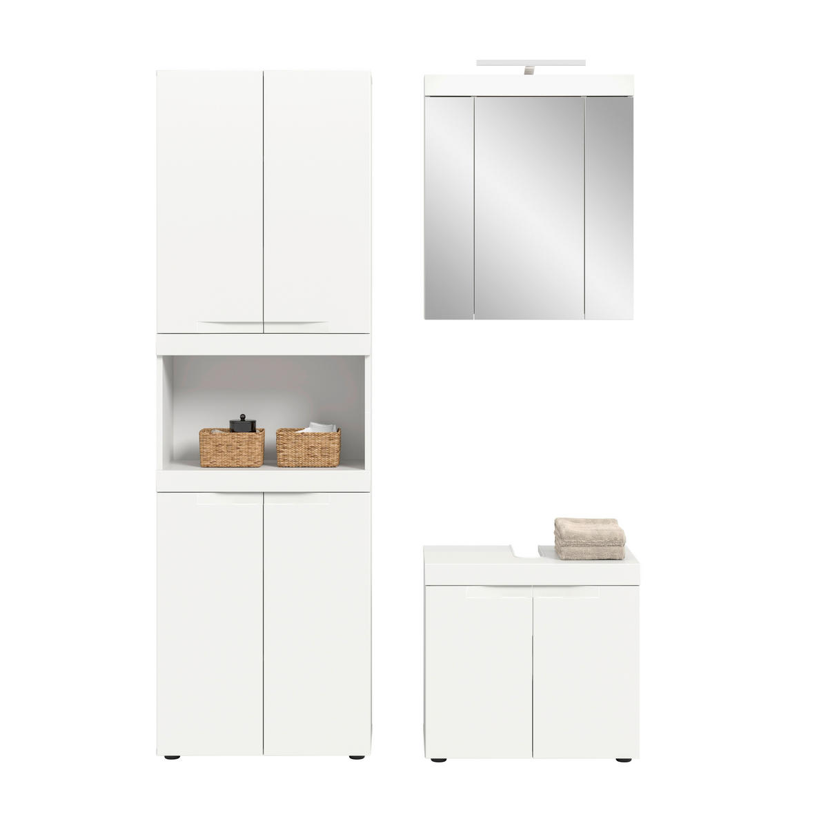 KOUPELNA bílá  - bílá/černá, Trend, kompozitní dřevo/plast (135cm) - MID.YOU