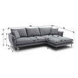 ECKSOFA  in Webstoff Dunkelgrau  304/196 cm  - Dunkelgrau/Schwarz, KONVENTIONELL, Textil/Metall (304/196cm) - Hom`in