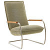 SESSEL in Flachgewebe Hellgrün  - Edelstahlfarben/Eichefarben, Design, Holz/Textil (76/105/87cm) - Livetastic