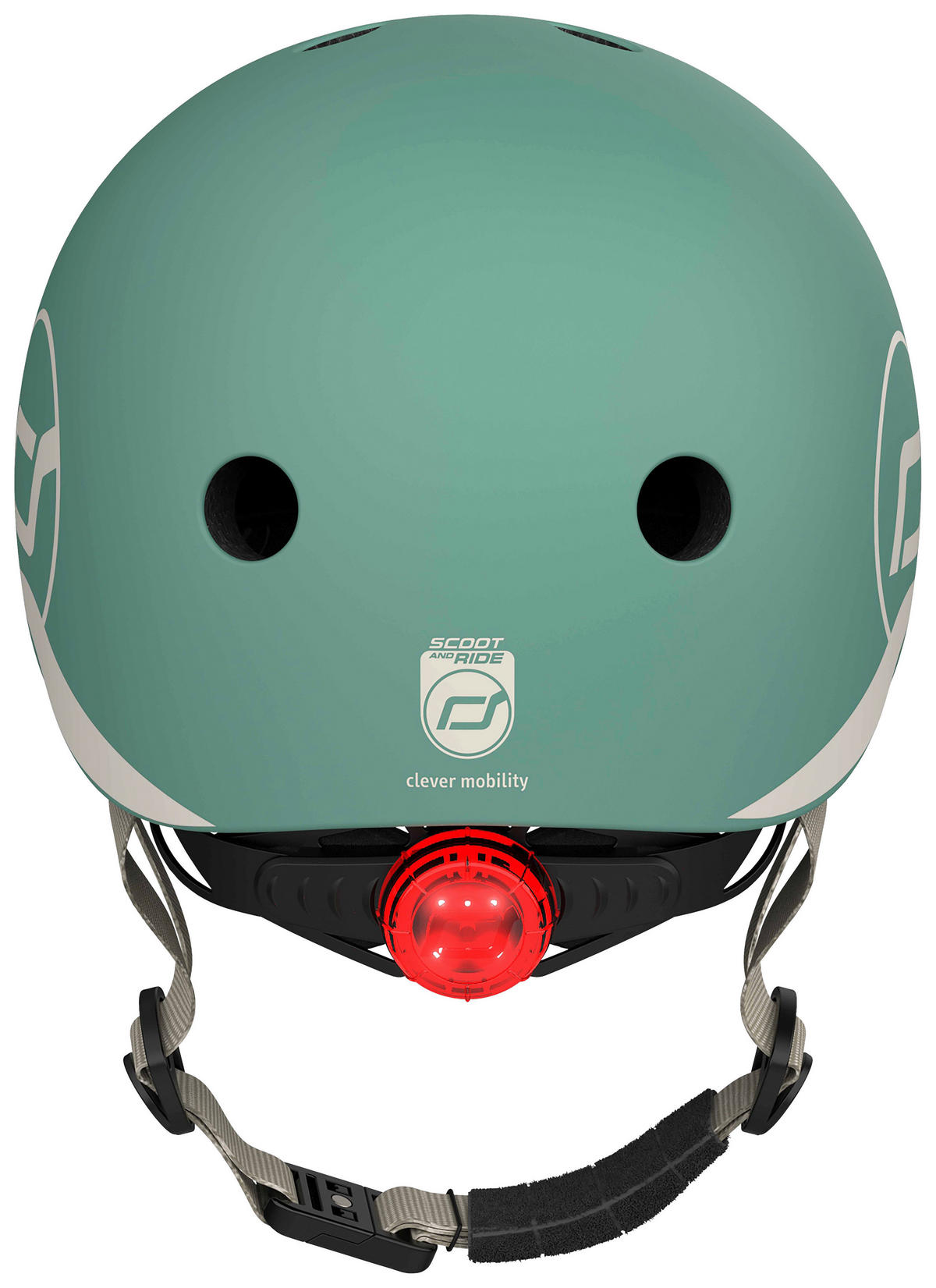KINDERHELM XXS-S  - Dunkelgrün/Hellgrau, Trend, Kunststoff/Textil (XXS-Snull) - Scoot and Ride