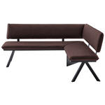 ECKBANK 190/150 cm  in Schwarz, Dunkelbraun  - Dunkelbraun/Schwarz, MODERN, Textil/Metall (190/150cm) - Cantus