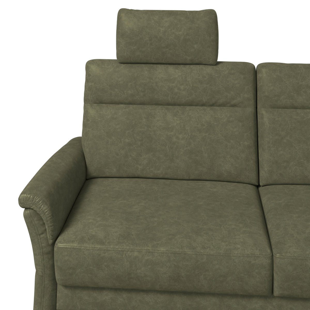 3,5-SITZER - Schwarz/Olivgrün, Konventionell, Kunststoff/Textil (205/98/91cm) - Elegando