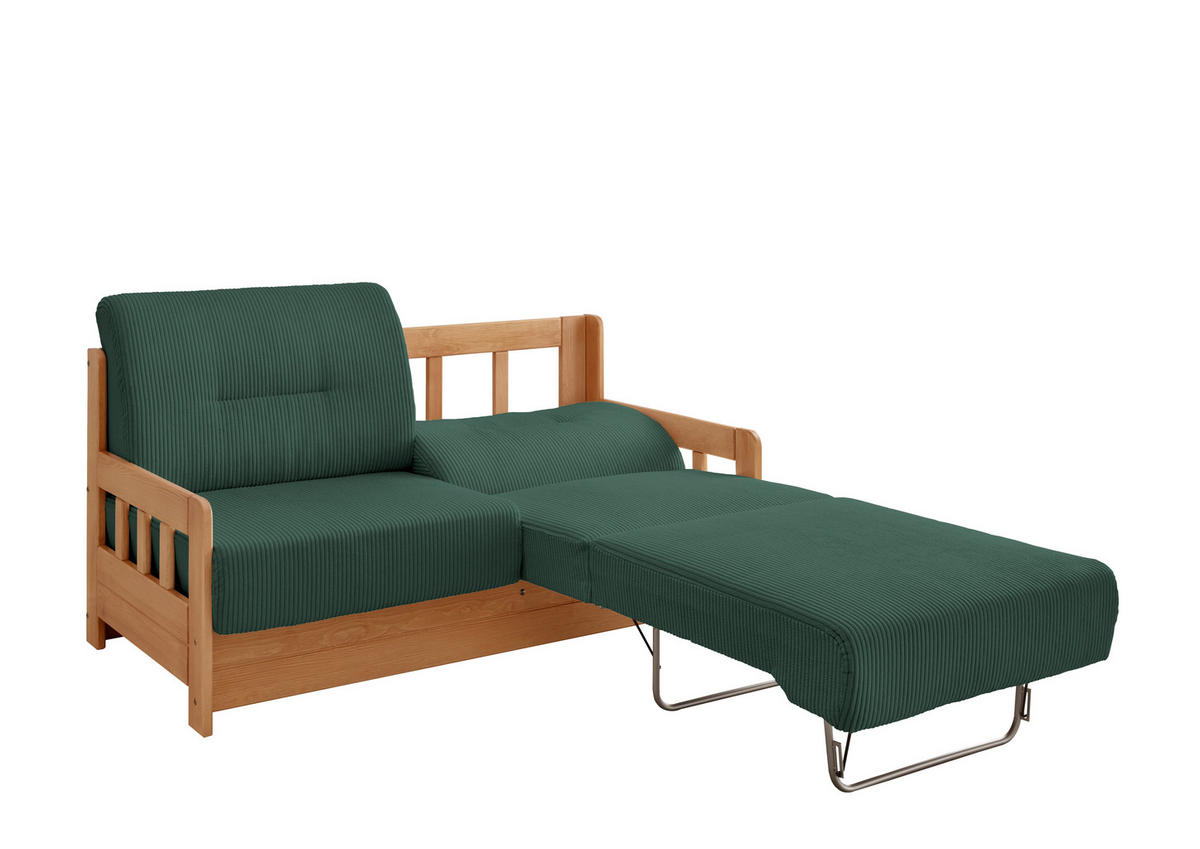 SCHLAFSOFA Cord Kieferfarben, Dunkelgrün  - Dunkelgrün/Kieferfarben, MODERN, Textil (154/88/90cm) - Livetastic