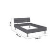 BETT 140/200 cm  in Grau  - Alufarben/Grau, Design, Holzwerkstoff/Metall (140/200cm) - Carryhome