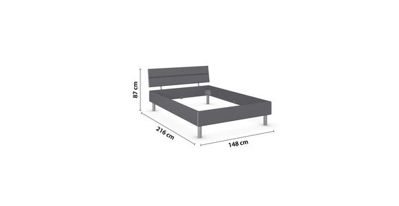 BETT 140/200 cm  in Grau  - Alufarben/Grau, Design, Holzwerkstoff/Metall (140/200cm) - Carryhome