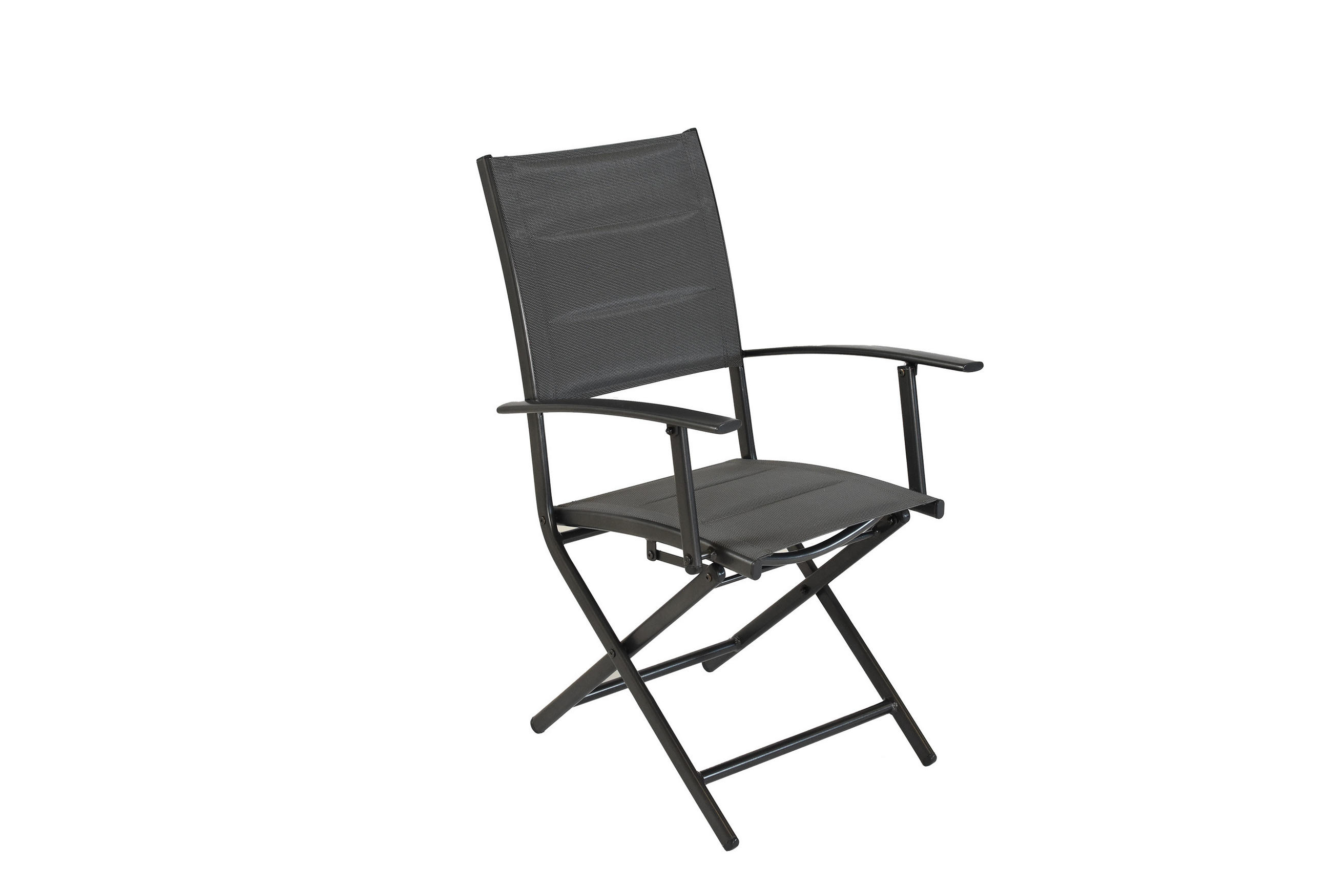 GARTENKLAPPSESSEL Aluminium Graphitfarben, Grau  - Graphitfarben/Grau, MODERN, Textil/Metall (51,5/94/63cm) - Gardenson