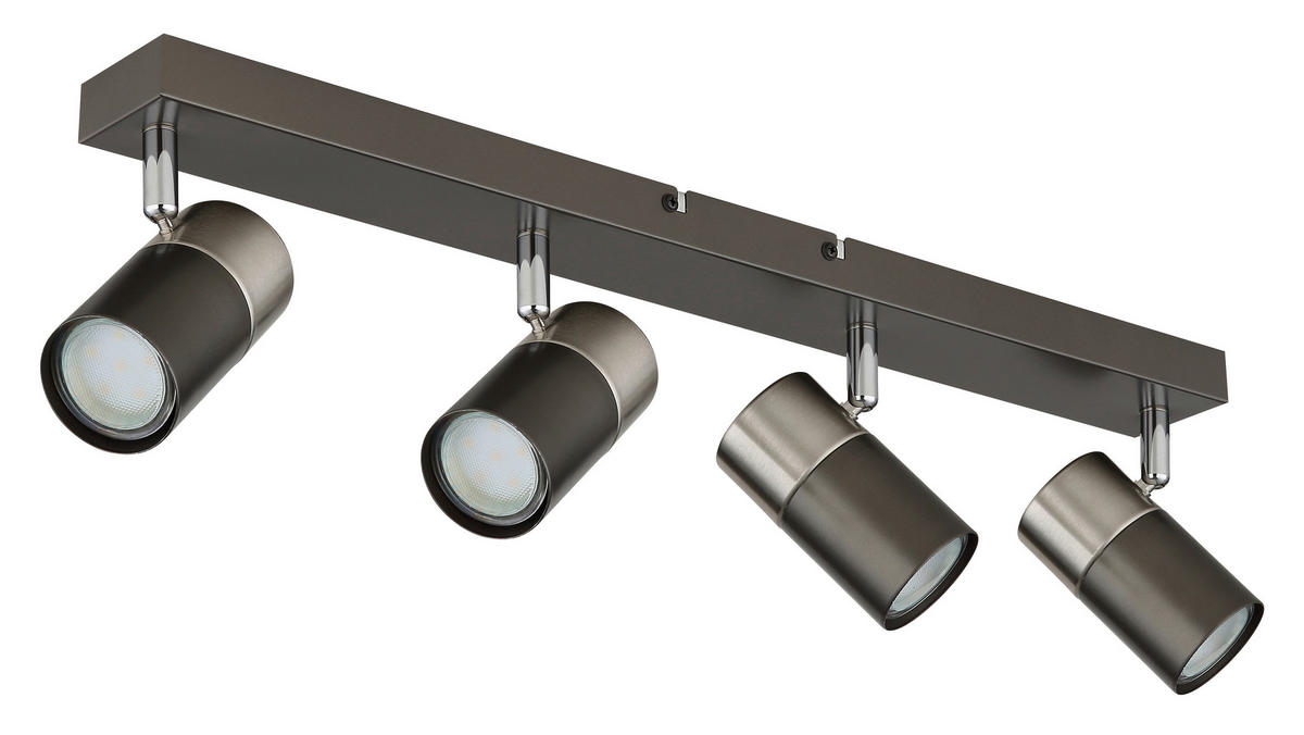 STRAHLER Solin 56/6/12 cm  - Schwarzchrom/Nickelfarben, Design, Metall (56/6/12cm) - Globo