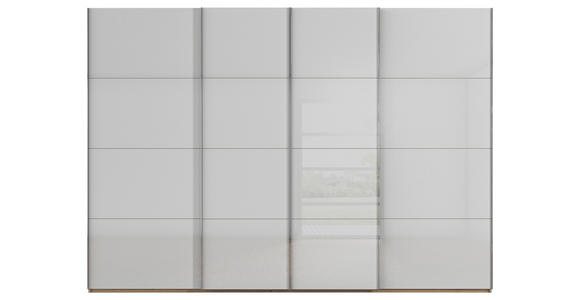 SCHWEBETÜRENSCHRANK 316/235/68 cm 4-türig Hellgrau, Eiche Artisan  - Chromfarben/Hellgrau, Design, Glas/Holzwerkstoff (316/235/68cm) - Novel