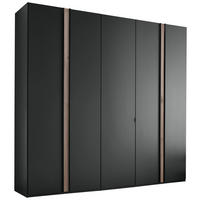 DREHTÜRENSCHRANK in Graphitfarben, Eichefarben  - Eichefarben/Schwarz, Design, Holzwerkstoff/Metall (250/216/58cm) - Novel