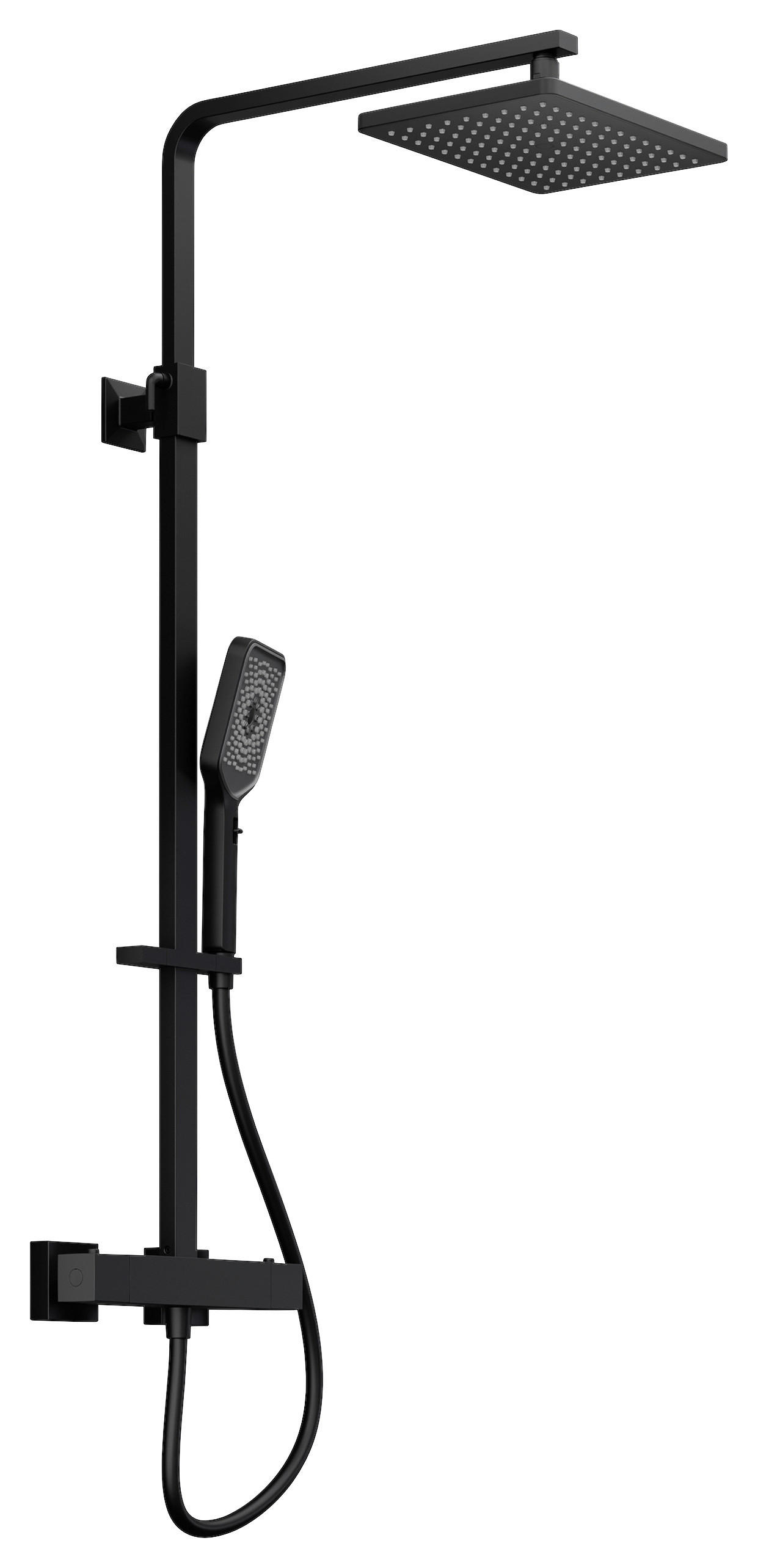 ÜBERKOPFBRAUSESET  - Schwarz, MODERN, Metall (28,3/120/53,4cm)