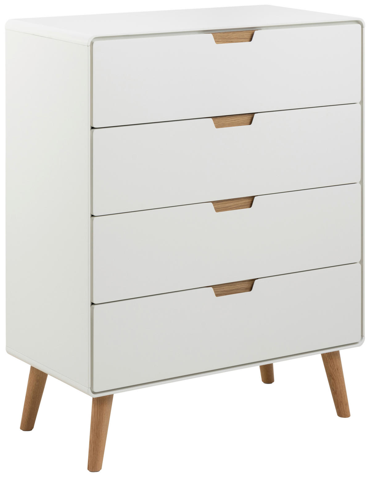 KOMODA, bela, barve hrasta  - barve hrasta/bela, Design, leseni material/les (80/100/40cm) - MID.YOU