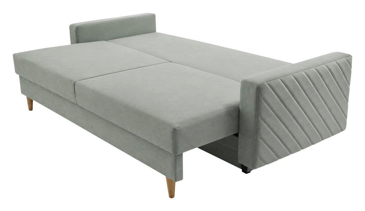SCHLAFSOFA OSAKA in Mintgrün  - Schwarz/Weiß, Design, Holz/Kunststoff (230/96/97cm) - MID.YOU