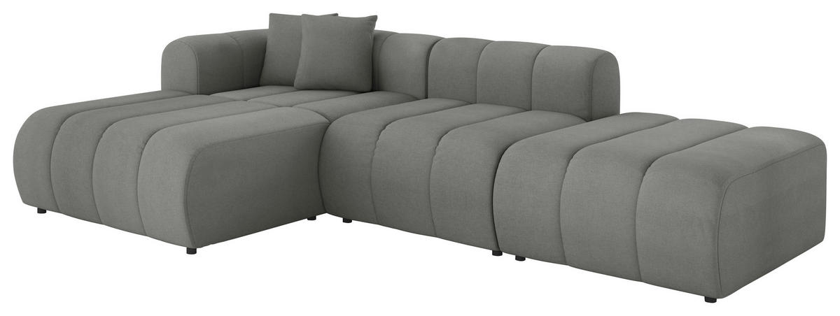 ECKSOFA  in Webstoff Graphitfarben  178/289 cm  - Schwarz/Graphitfarben, LIFESTYLE, Kunststoff/Textil (178/289cm) - Milino