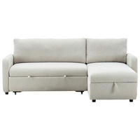 ECKSOFA Leinenoptik Beige  - Beige/Schwarz, Design, Kunststoff/Textil (152,5/225,5cm) - Livetastic