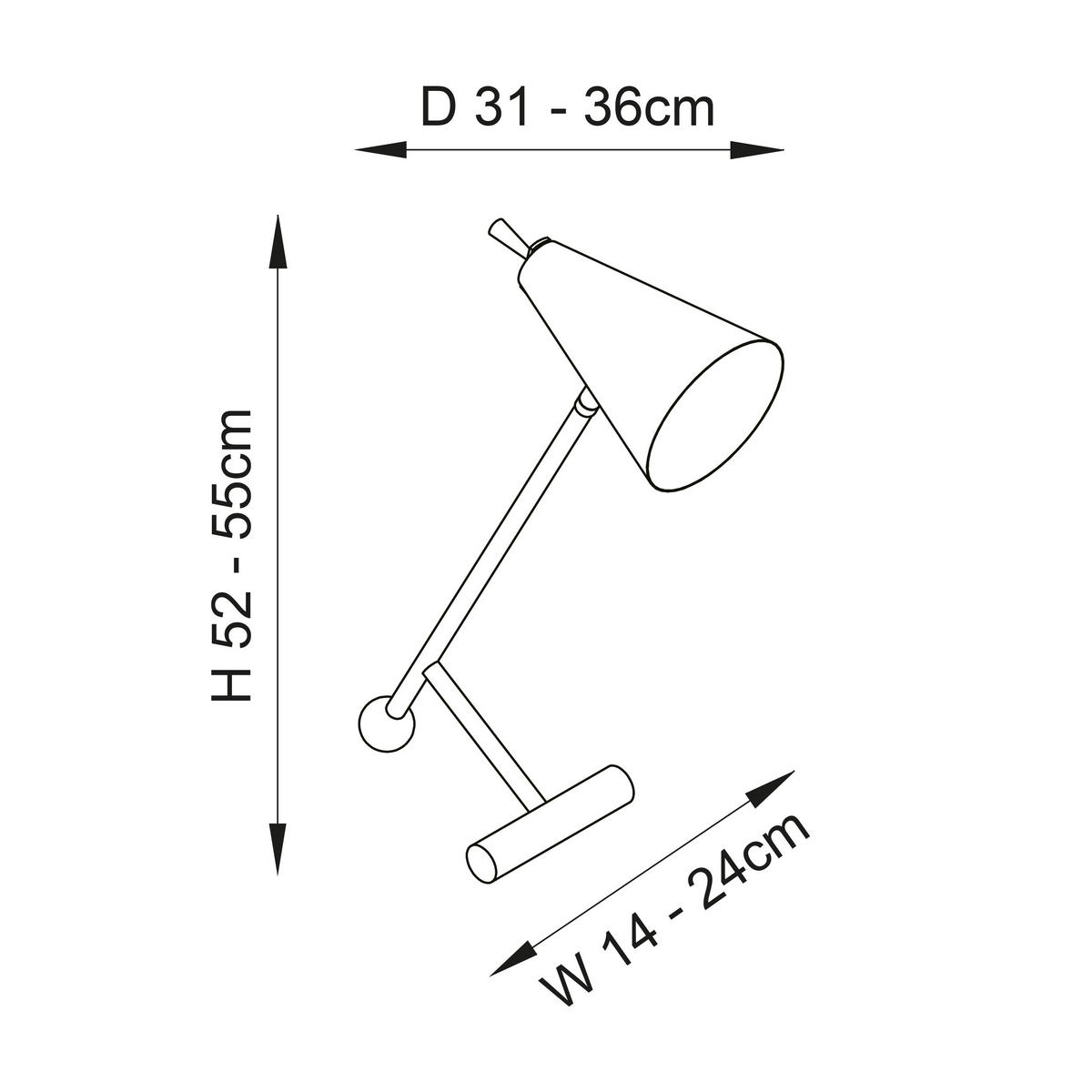 TISCHLEUCHTE 14/36/55 cm   - Schwarz/Weiß, KONVENTIONELL, Metall (14/36/55cm) - ENDON