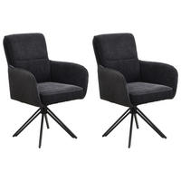 STUHL-SET 2 Stück  in Stahl  - Schwarz, MODERN, Textil/Metall (62/94/70cm) - MID.YOU