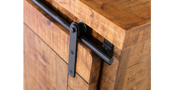 WEINSCHRANK Mangoholz massiv Naturfarben, Schwarz  - Schwarz/Naturfarben, KONVENTIONELL, Holz/Holzwerkstoff (90/100/45cm) - Landscape