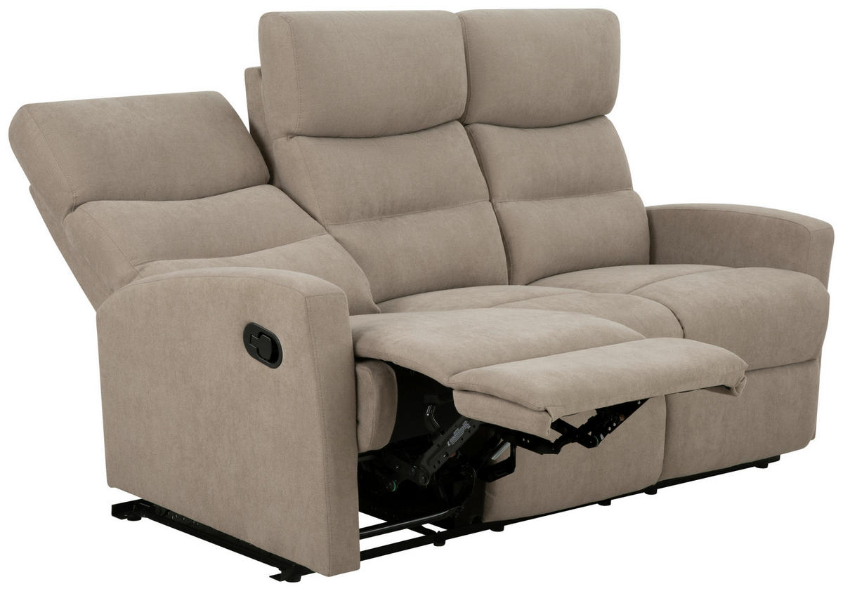 SITZGARNITUR Leinenoptik Taupe  - Taupe/Schwarz, KONVENTIONELL, Textil/Metall - P & B