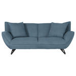 3-SITZER-SOFA in Feincord Blau  - Blau/Schwarz, Design, Textil/Metall (203/90/95cm) - Carryhome